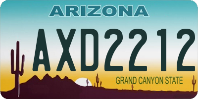 AZ license plate AXD2212