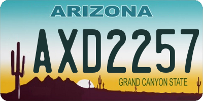 AZ license plate AXD2257