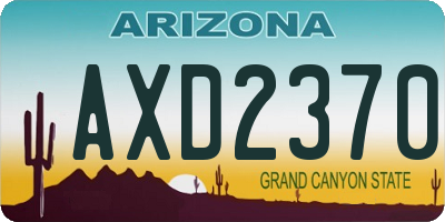 AZ license plate AXD2370