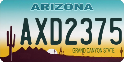 AZ license plate AXD2375