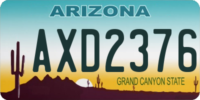 AZ license plate AXD2376
