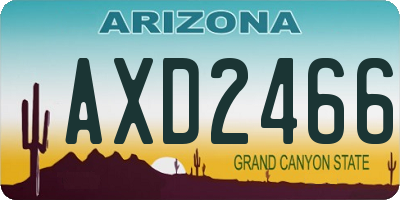 AZ license plate AXD2466