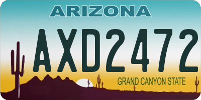 AZ license plate AXD2472