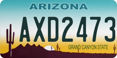 AZ license plate AXD2473