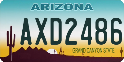 AZ license plate AXD2486