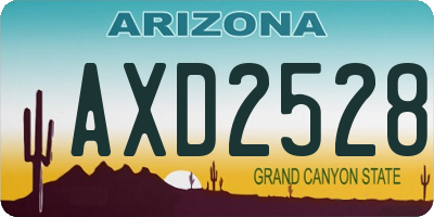 AZ license plate AXD2528