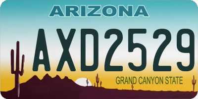 AZ license plate AXD2529