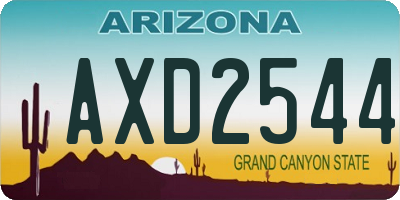 AZ license plate AXD2544