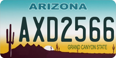 AZ license plate AXD2566