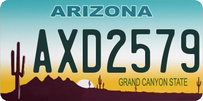 AZ license plate AXD2579