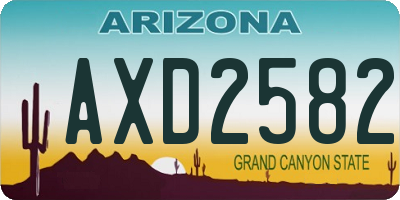AZ license plate AXD2582