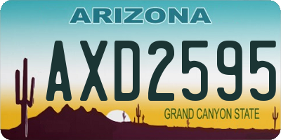 AZ license plate AXD2595