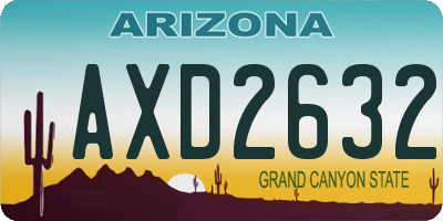 AZ license plate AXD2632