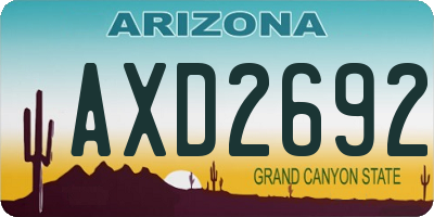 AZ license plate AXD2692