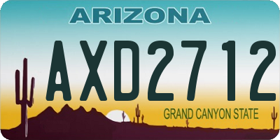 AZ license plate AXD2712