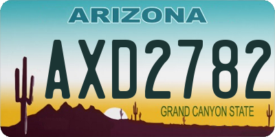 AZ license plate AXD2782