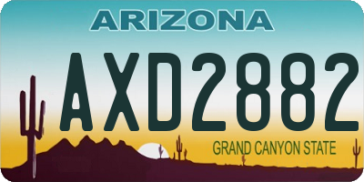 AZ license plate AXD2882