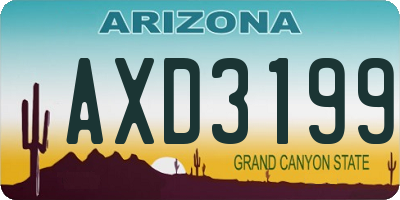 AZ license plate AXD3199