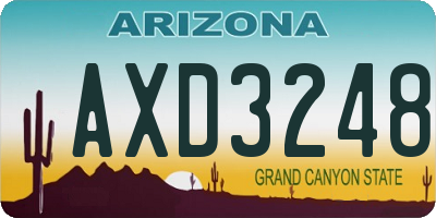 AZ license plate AXD3248