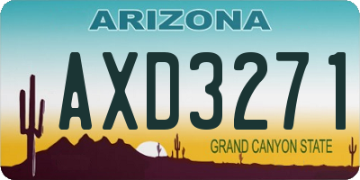 AZ license plate AXD3271