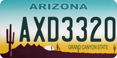 AZ license plate AXD3320