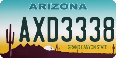 AZ license plate AXD3338