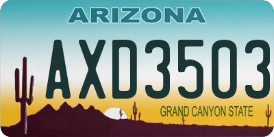 AZ license plate AXD3503
