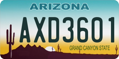 AZ license plate AXD3601