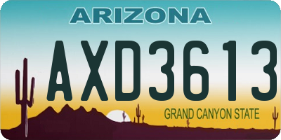 AZ license plate AXD3613