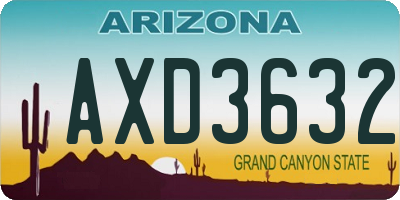 AZ license plate AXD3632