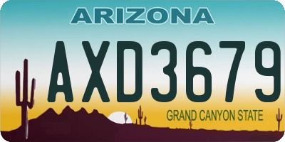 AZ license plate AXD3679