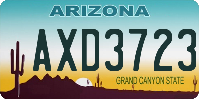 AZ license plate AXD3723