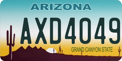 AZ license plate AXD4049