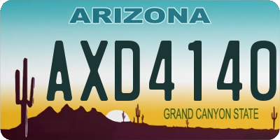 AZ license plate AXD4140