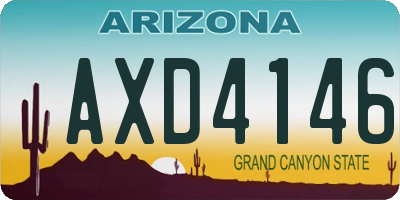 AZ license plate AXD4146