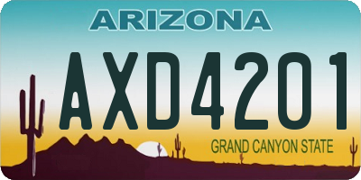 AZ license plate AXD4201