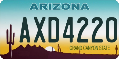 AZ license plate AXD4220