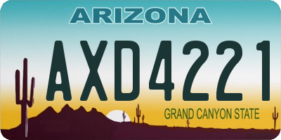 AZ license plate AXD4221
