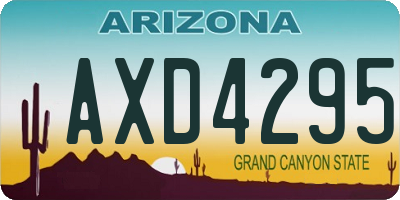 AZ license plate AXD4295