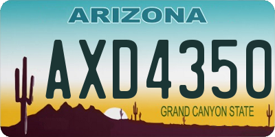 AZ license plate AXD4350