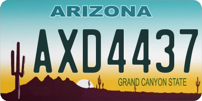 AZ license plate AXD4437