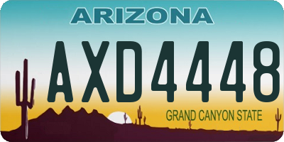 AZ license plate AXD4448