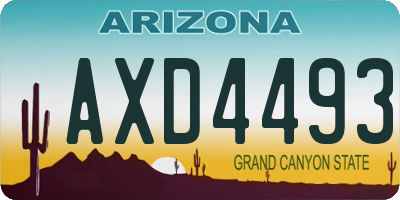 AZ license plate AXD4493