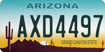 AZ license plate AXD4497