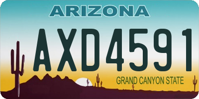 AZ license plate AXD4591