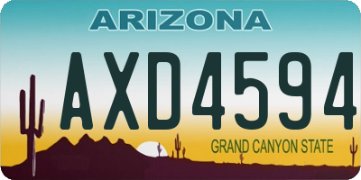 AZ license plate AXD4594