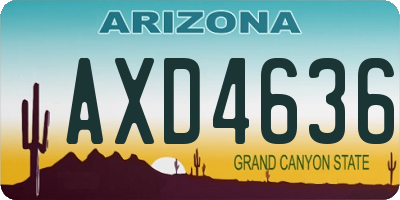 AZ license plate AXD4636