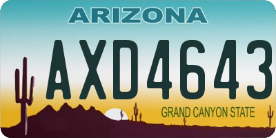 AZ license plate AXD4643