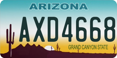 AZ license plate AXD4668