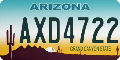 AZ license plate AXD4722